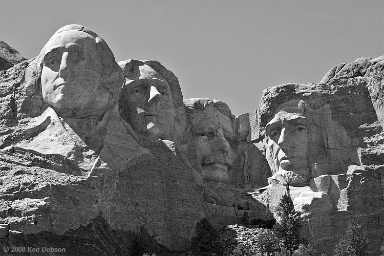 Mount Rushmore - Black and White