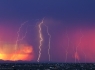 Coloful Sunset and Lightning